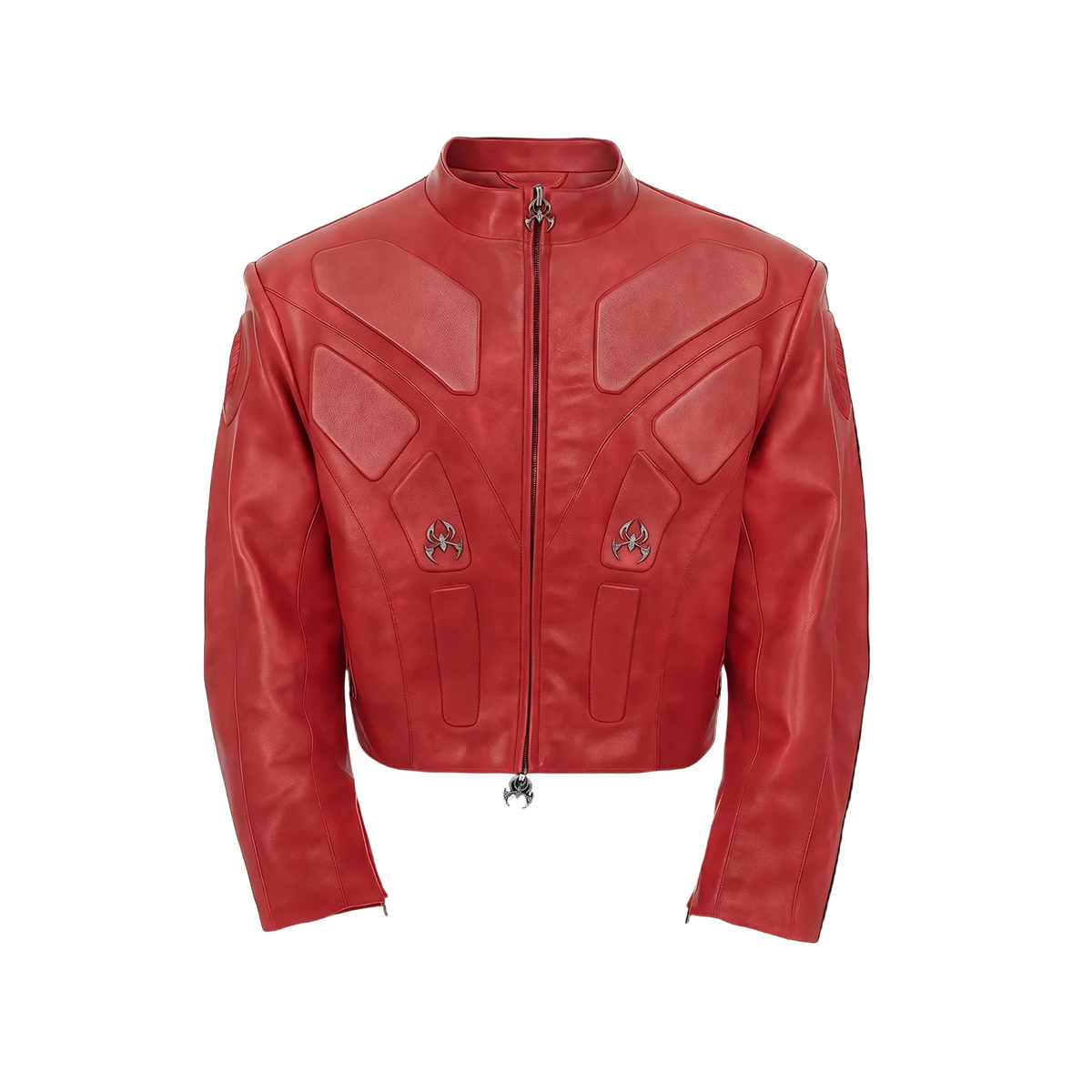 Blood Crimsom Armor-Style Biker Jacket
