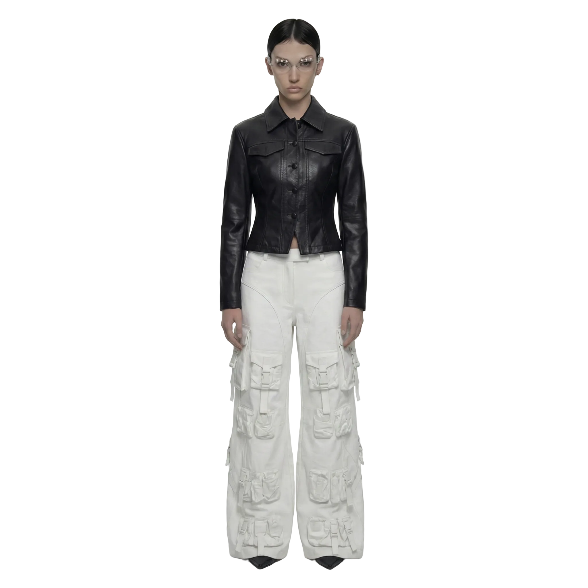 PROJECT001: White Cargo Archive Pants Tarantula's Club