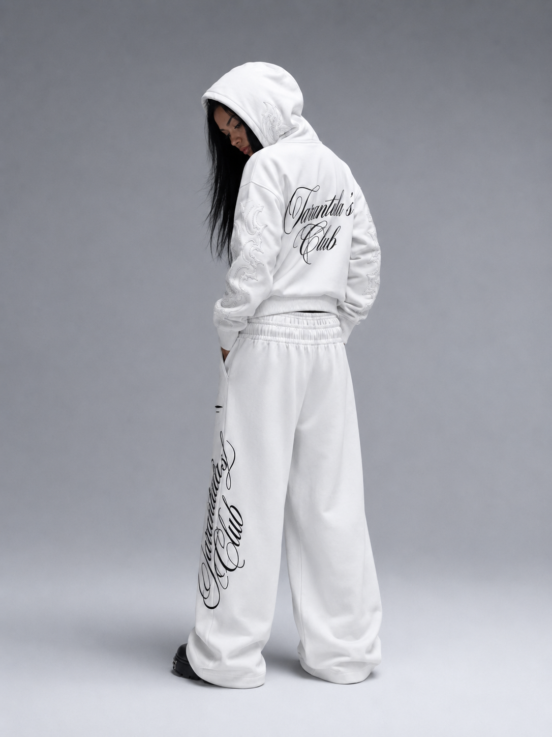 White Royal Crest Zipper hoodie