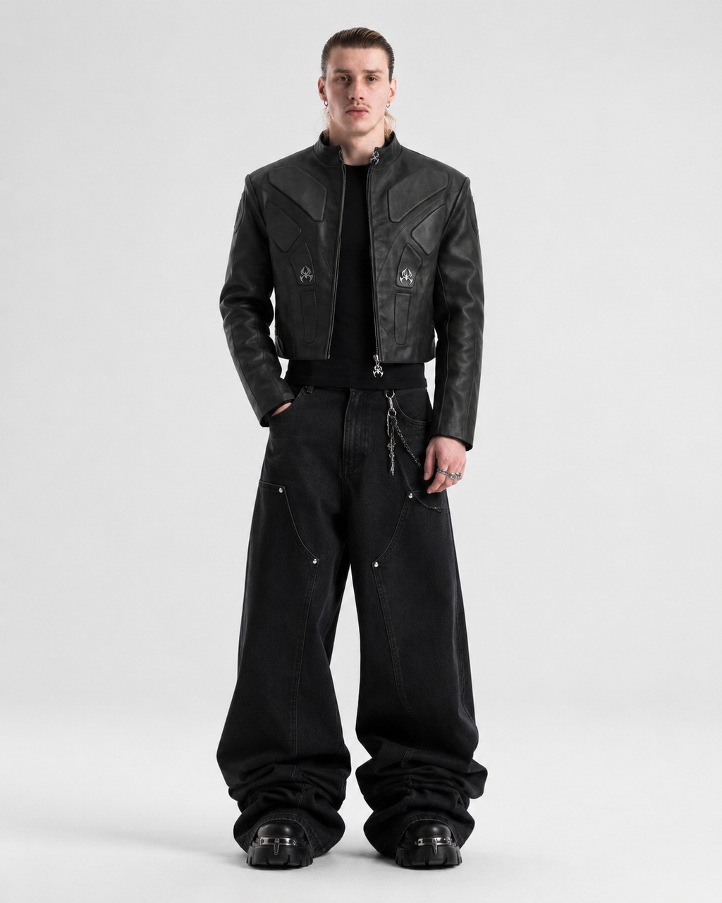 Blood Crimsom Armor-Style Biker Jacket