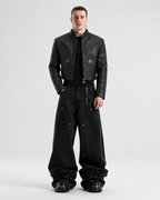 Blood Crimsom Armor-Style Biker Jacket