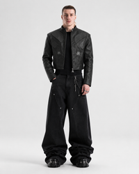 Blood Crimsom Armor-Style Biker Jacket