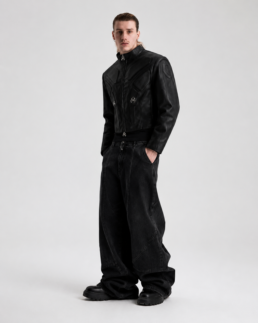 Blood Crimsom Armor-Style Biker Jacket