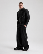 Blood Crimsom Armor-Style Biker Jacket