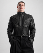 Blood Crimsom Armor-Style Biker Jacket