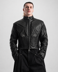 Blood Crimsom Armor-Style Biker Jacket