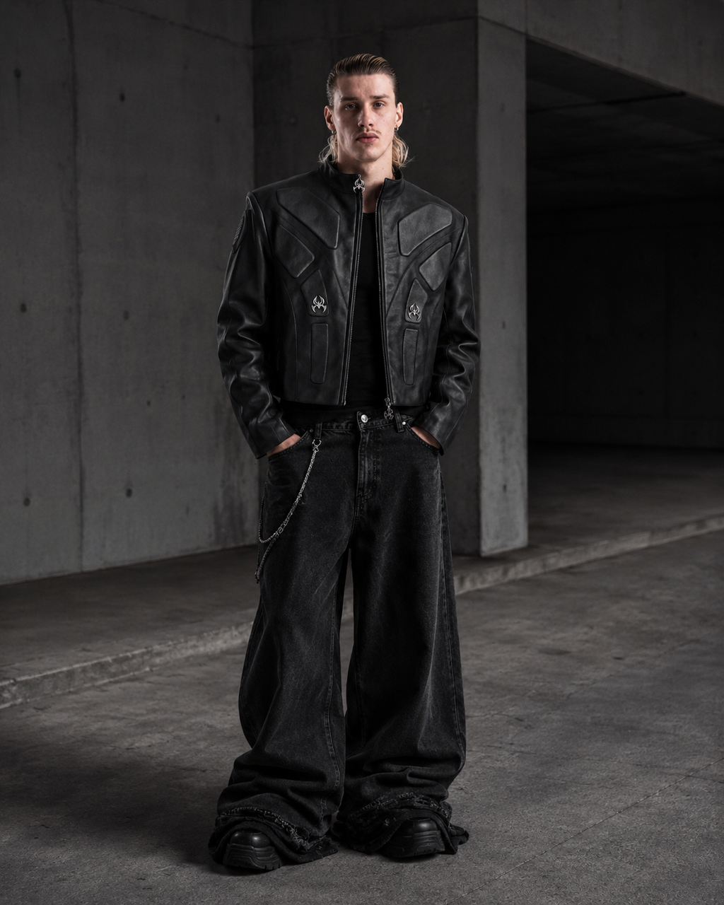 Blood Crimsom Armor-Style Biker Jacket