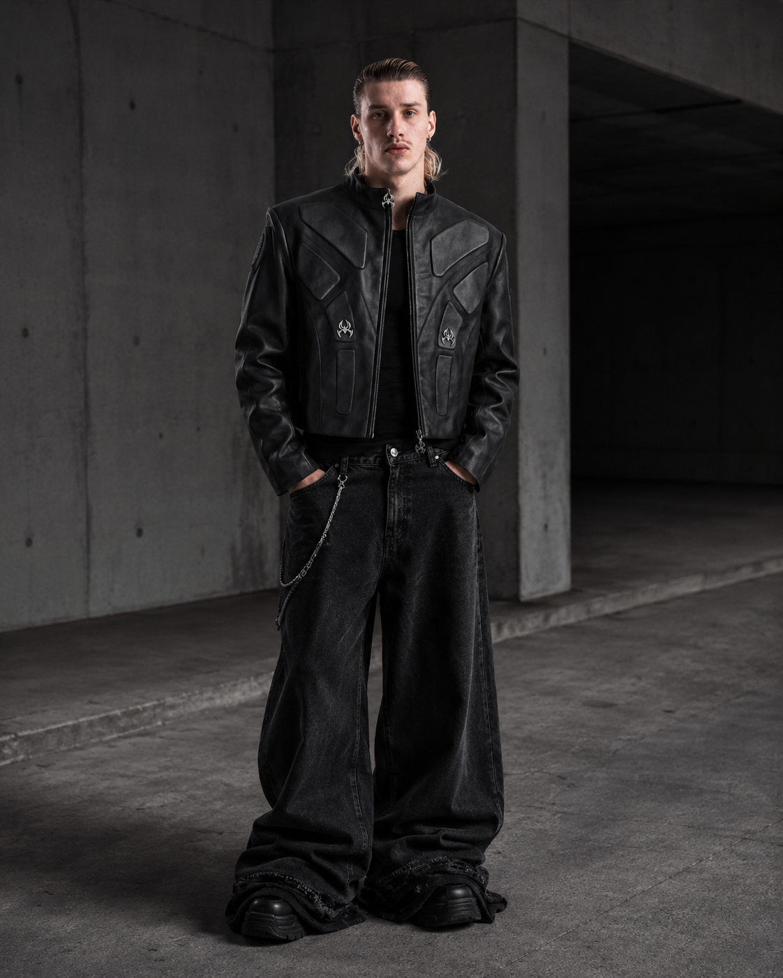 Blood Crimsom Armor-Style Biker Jacket