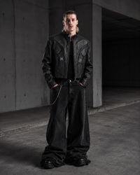 Blood Crimsom Armor-Style Biker Jacket