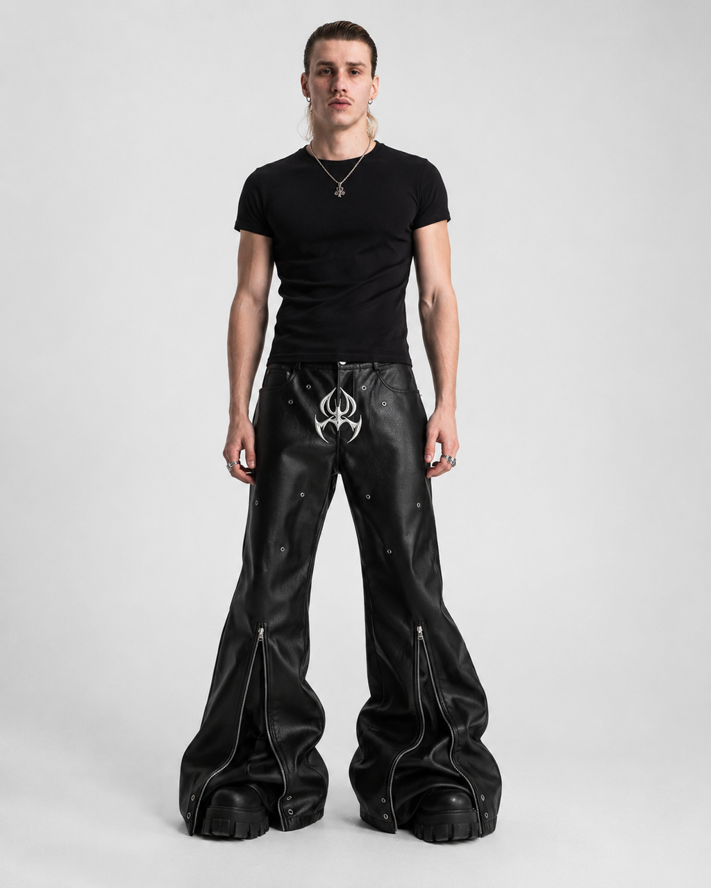 Nocturnus Imperium Chrome Leather Pants