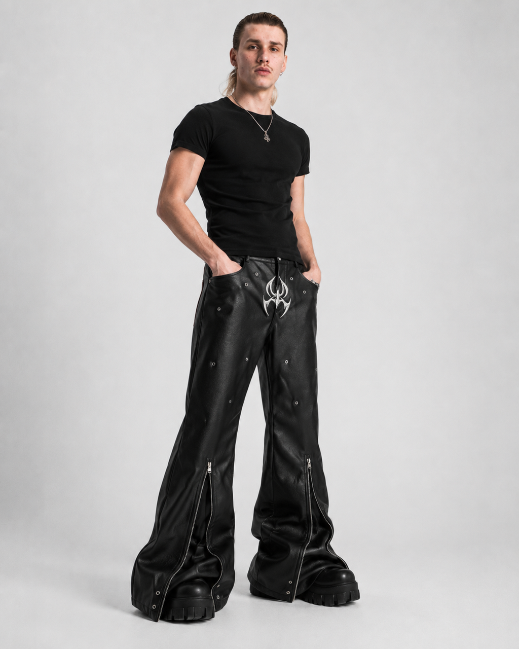 Nocturnus Imperium Chrome Leather Pants