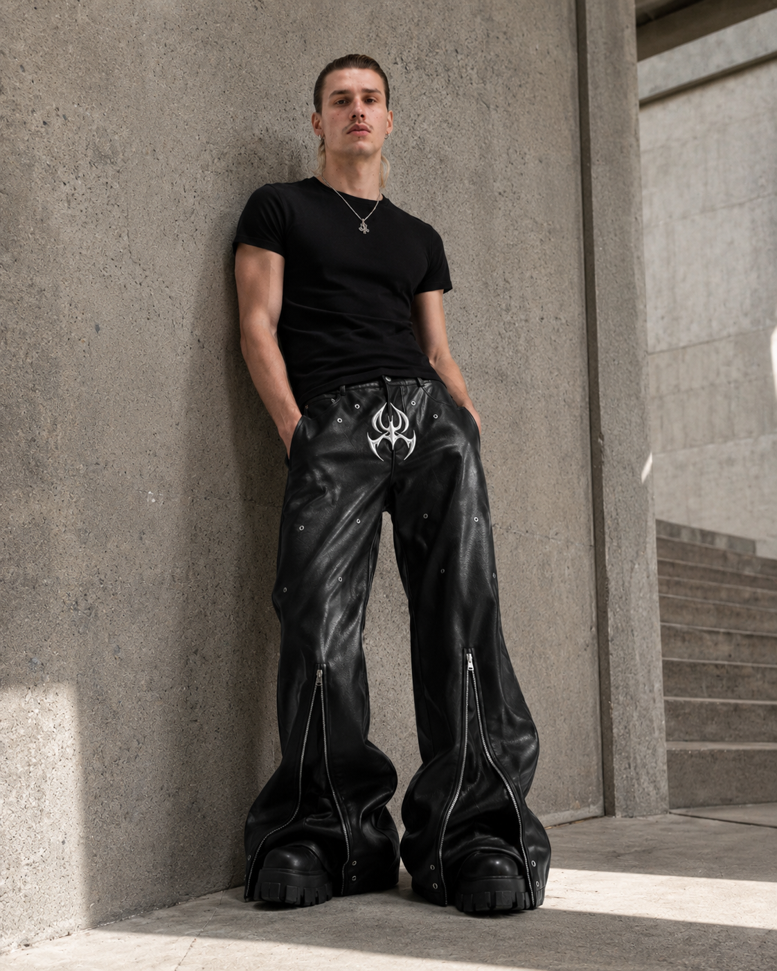 Nocturnus Imperium Chrome Leather Pants