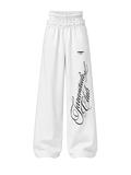 White Double Crown Wide-Leg Pants