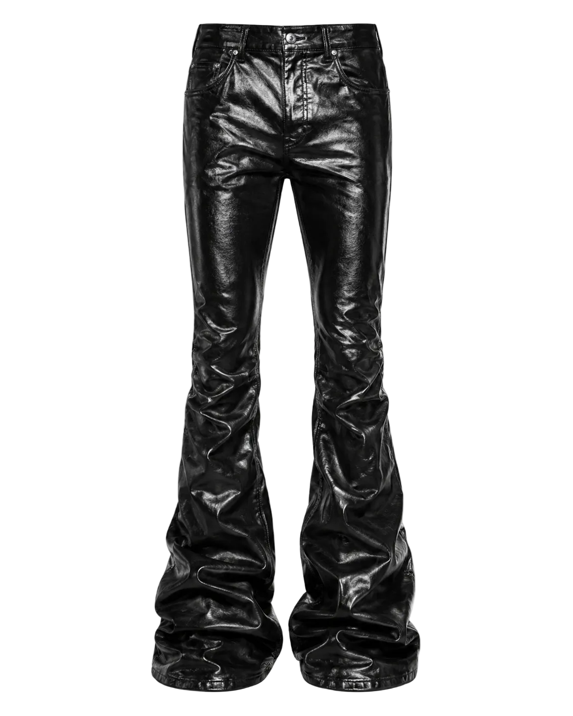 Wax Denim Stacked Pants