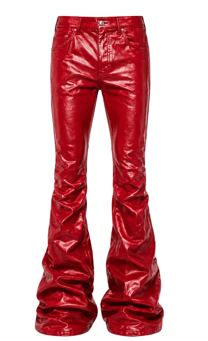 Wax Denim Stacked Pants