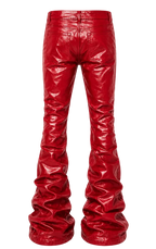 Wax Denim Stacked Pants