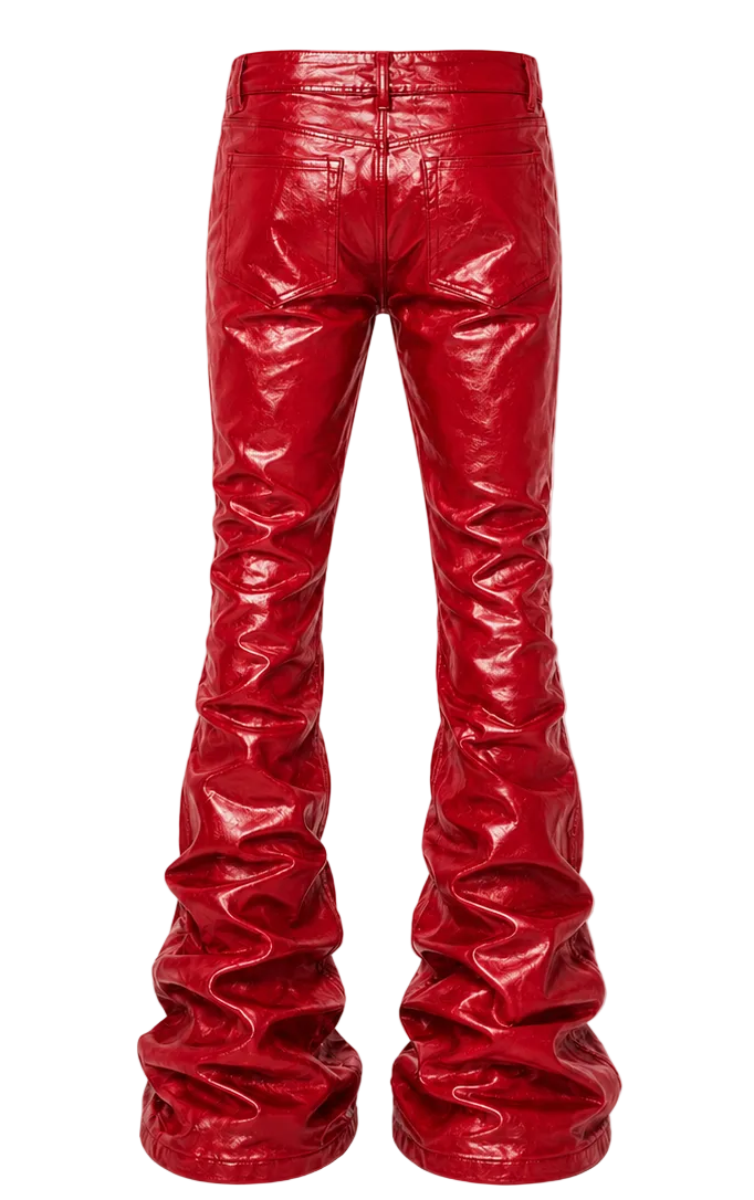 Wax Denim Stacked Pants