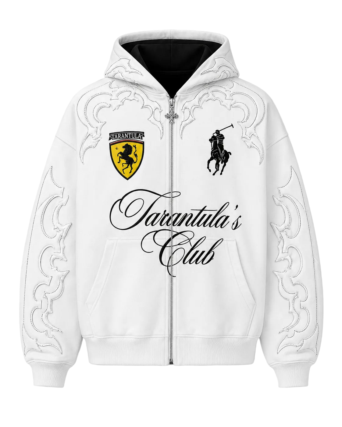 White Royal Crest Zipper hoodie