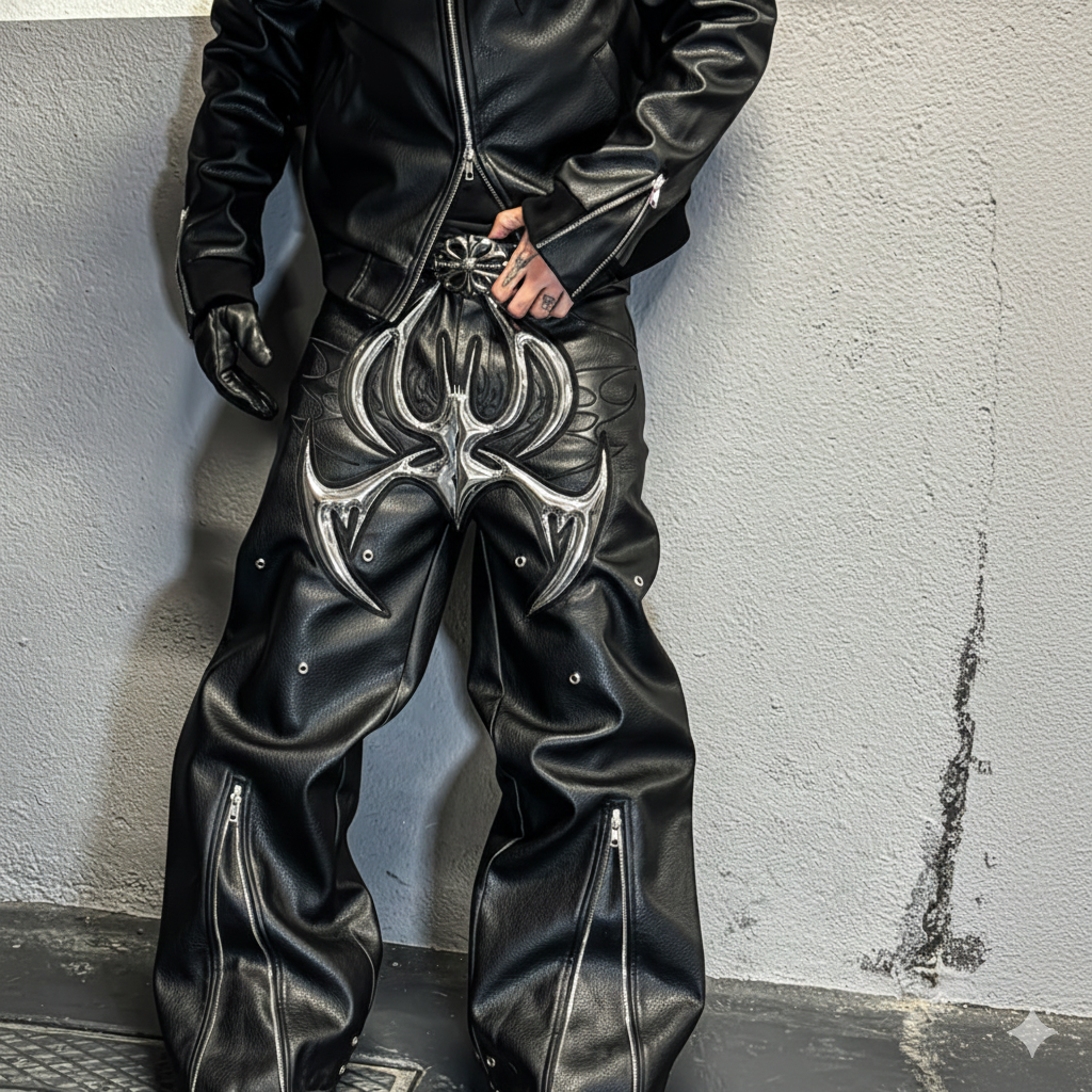 Nocturnus Imperium Chrome Leather Pants