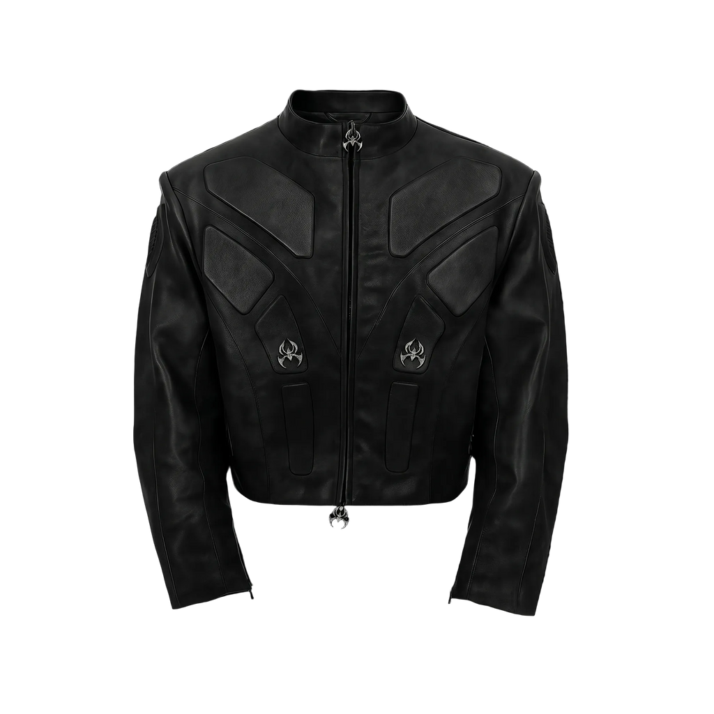 Blood Crimsom Armor-Style Biker Jacket