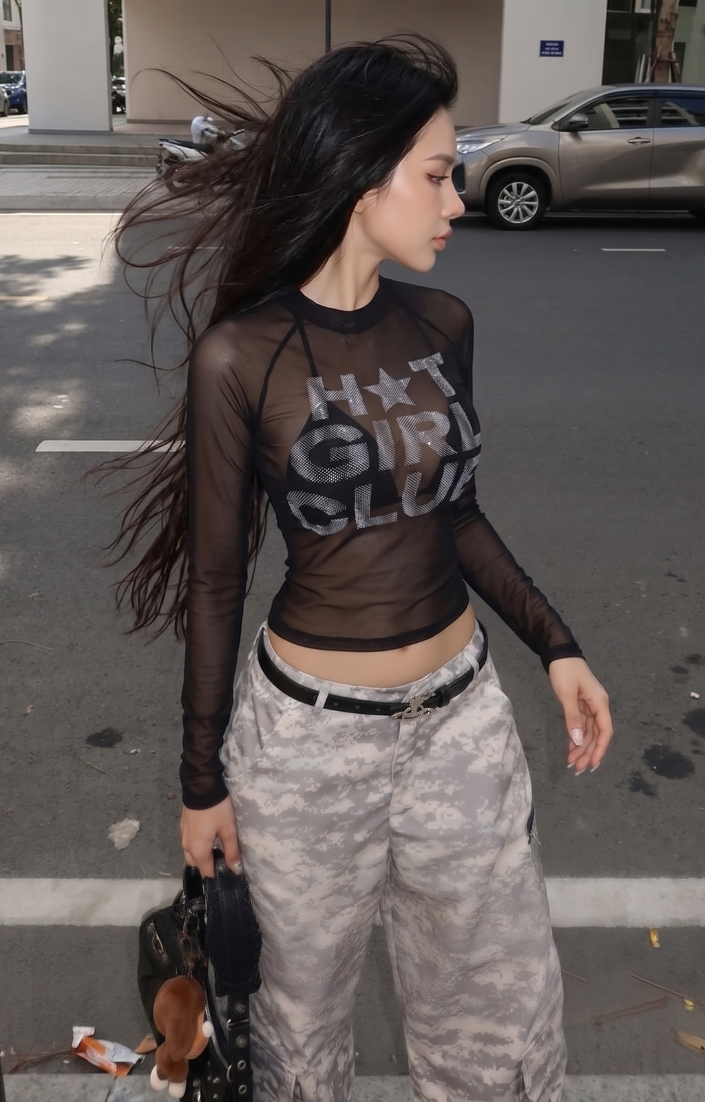 H*T GIRL CLUB: Transparent Mesh Top