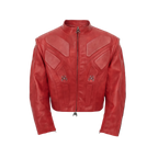 Blood Crimsom Armor-Style Biker Jacket