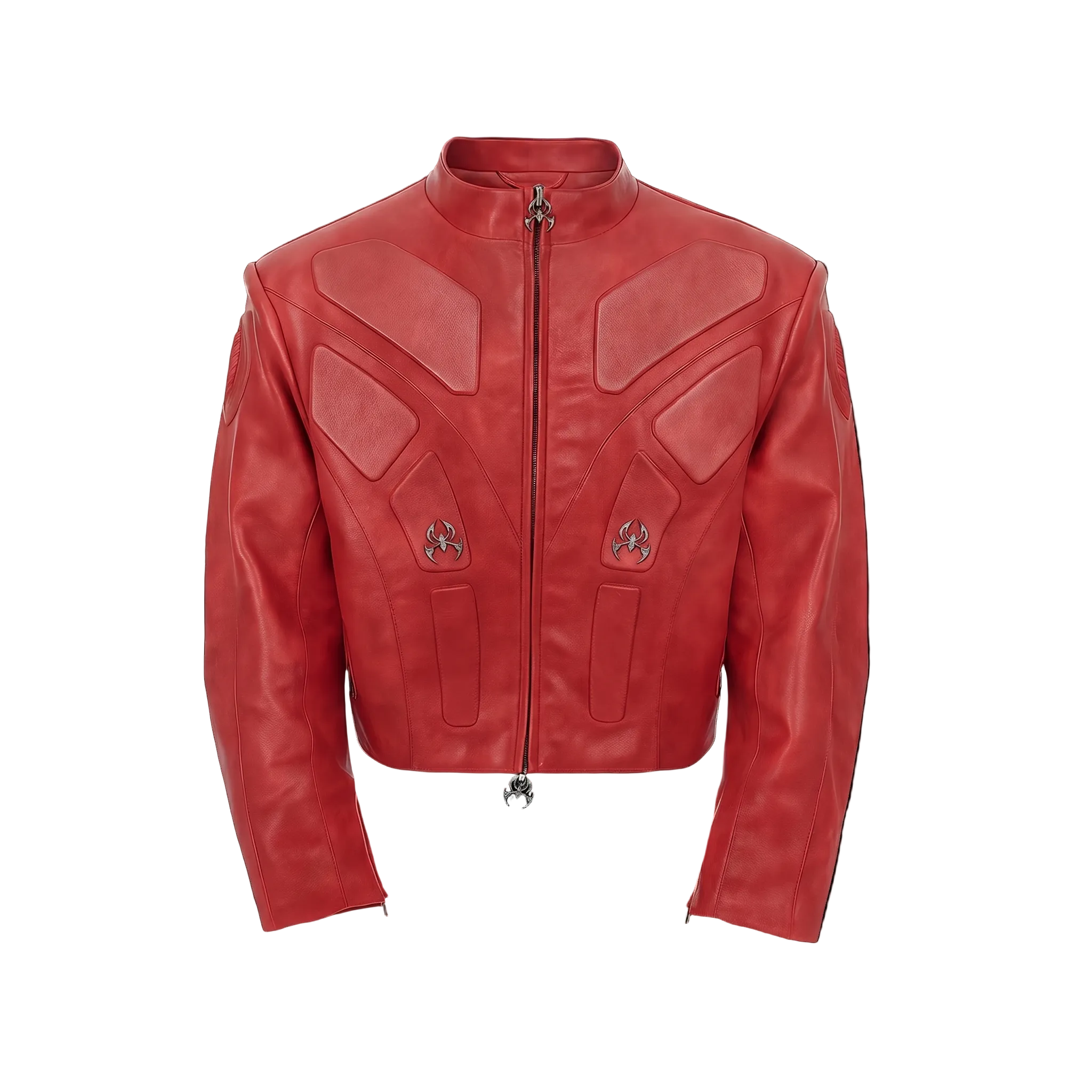 Blood Crimsom Armor-Style Biker Jacket