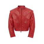 Blood Crimsom Armor-Style Biker Jacket