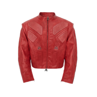 Blood Crimsom Armor-Style Biker Jacket