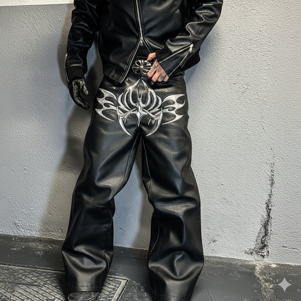 Nocturnus Imperium Chrome Leather Pants