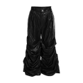 Crinkled Faux Leather Wide-Leg Pants tarantulaclub