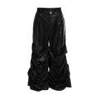 Crinkled Faux Leather Wide-Leg Pants tarantulaclub