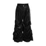Crinkled Faux Leather Wide-Leg Pants tarantulaclub