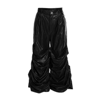 Crinkled Faux Leather Wide-Leg Pants tarantulaclub