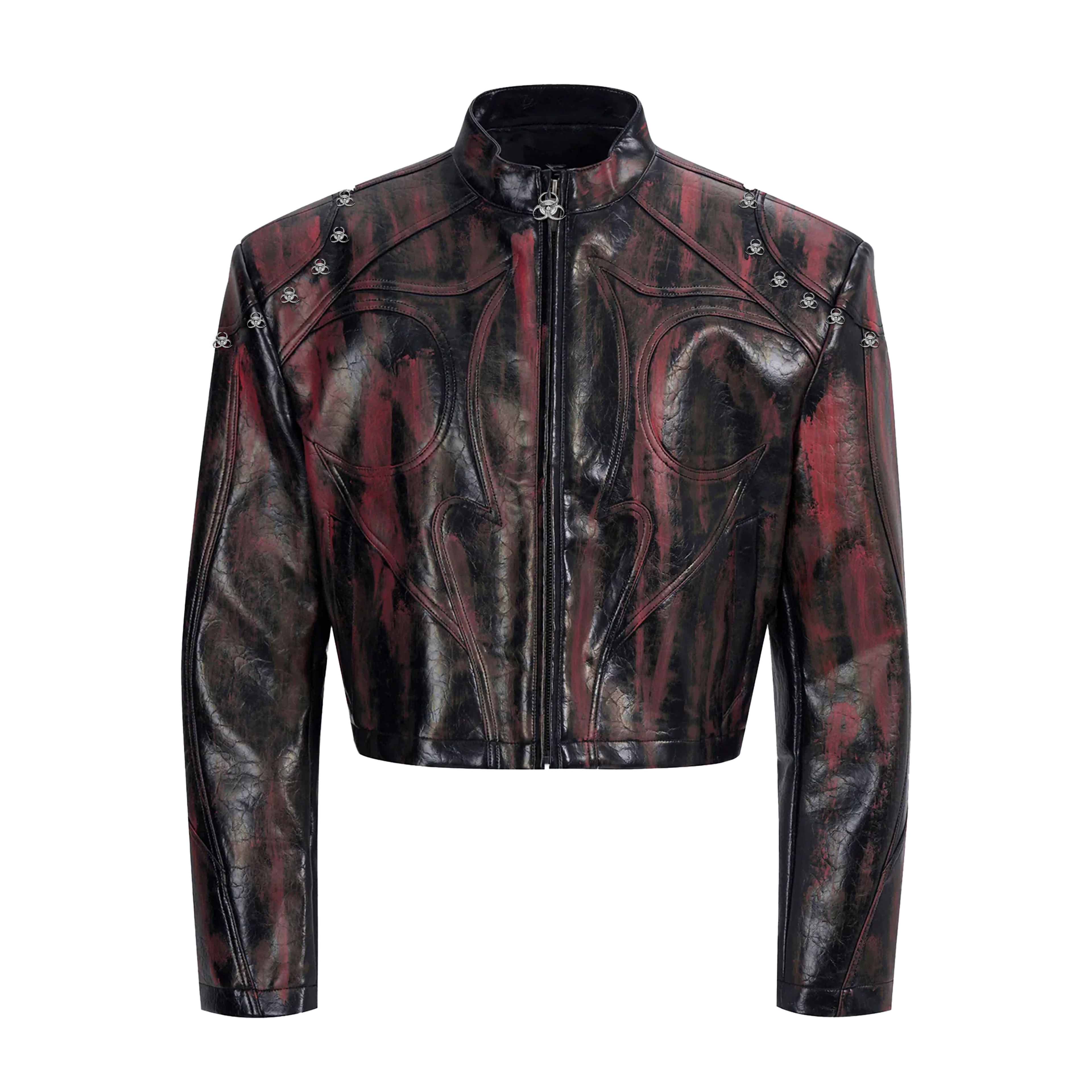 Emperor's suit Studded Moto Leather Jacket