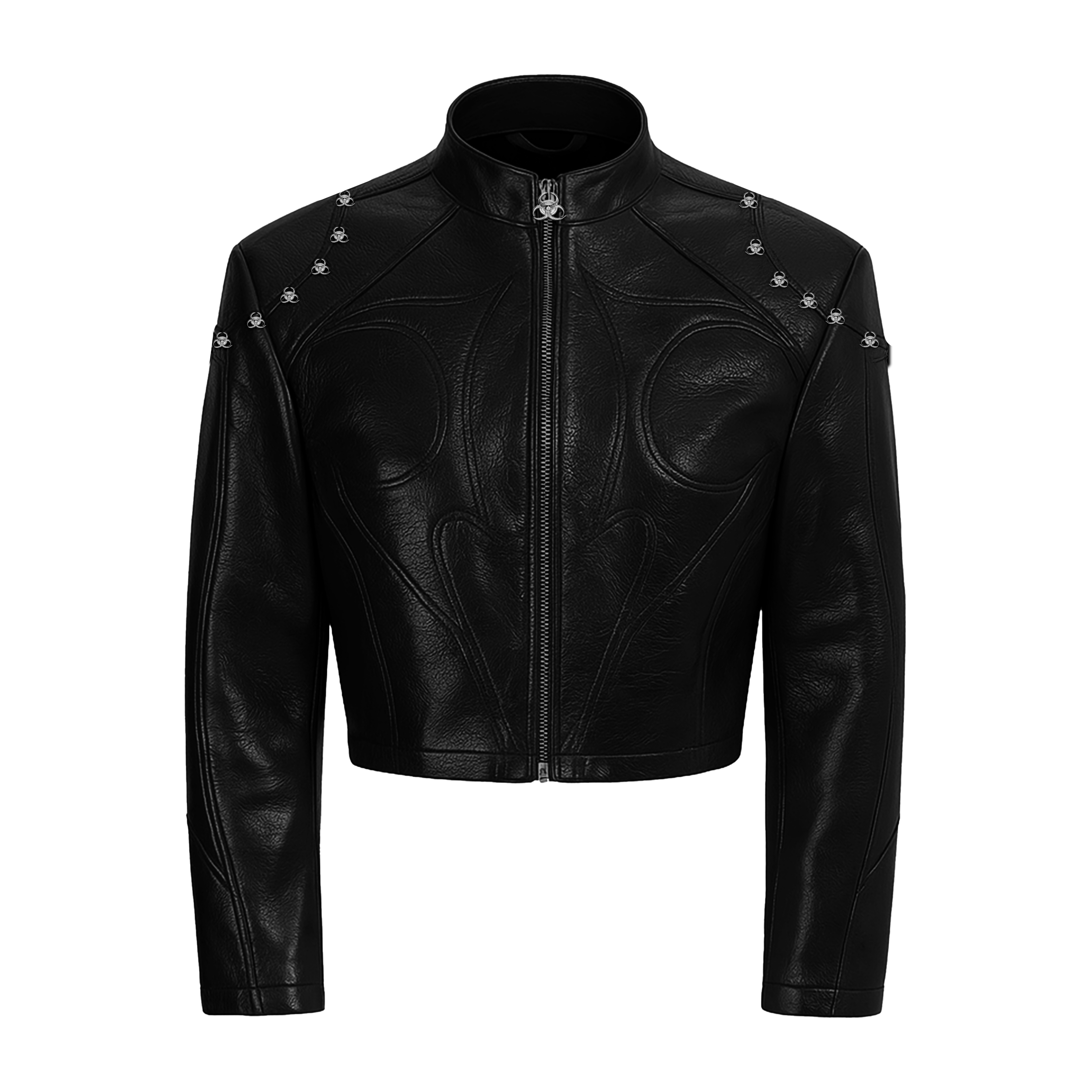 Emperor's suit Studded Moto Leather Jacket