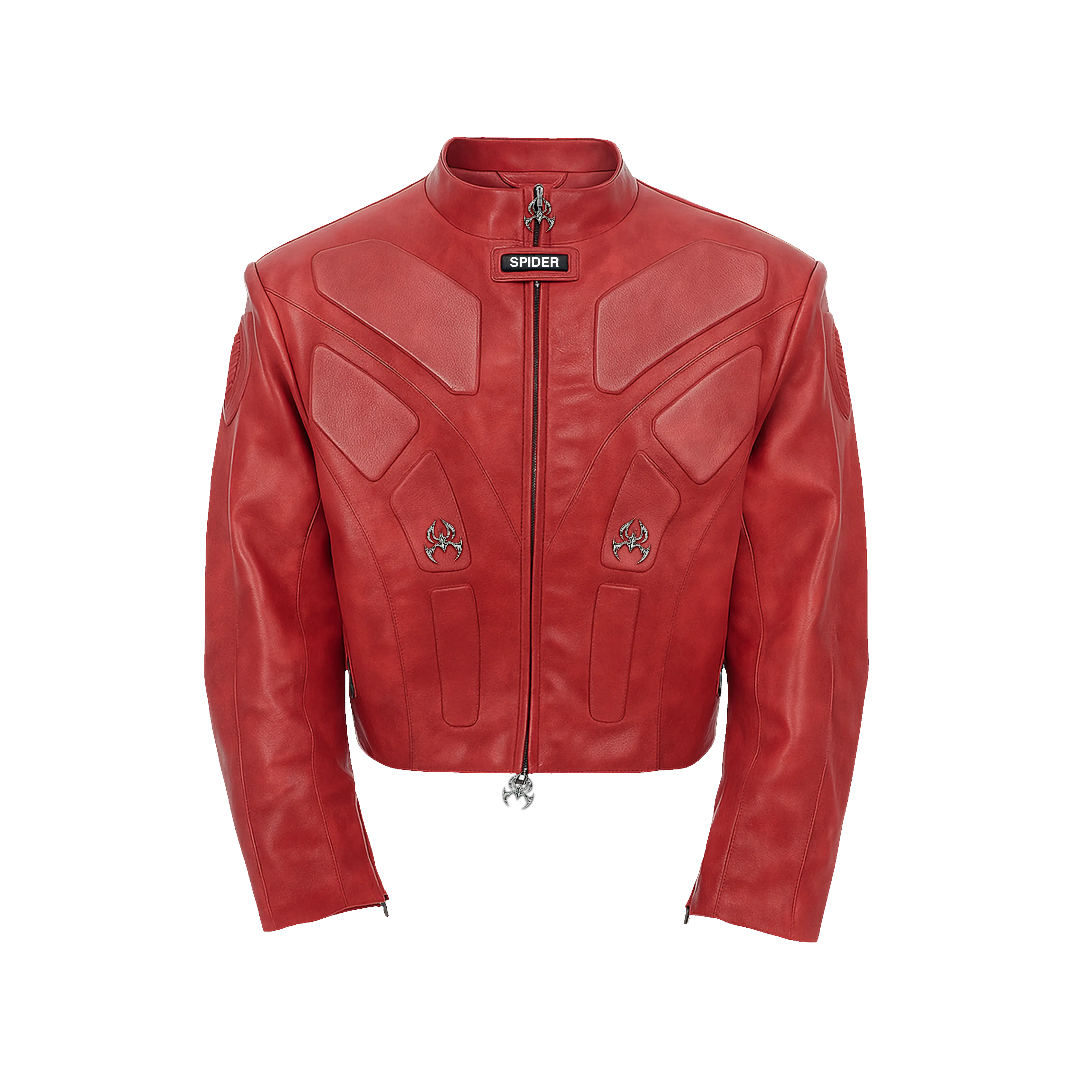 Blood Crimsom Armor-Style Biker Jacket tarantulaclub