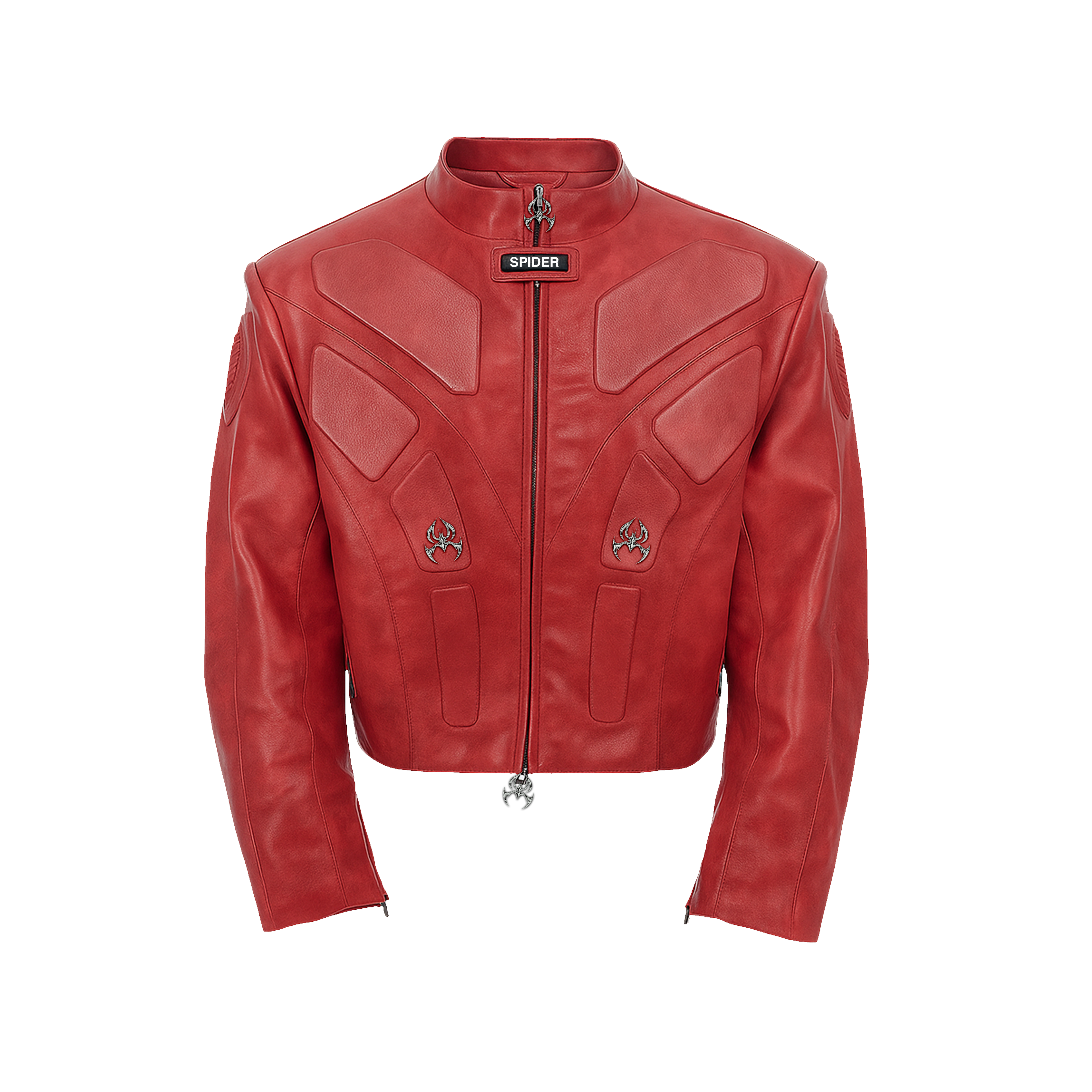 Blood Crimsom Armor-Style Biker Jacket