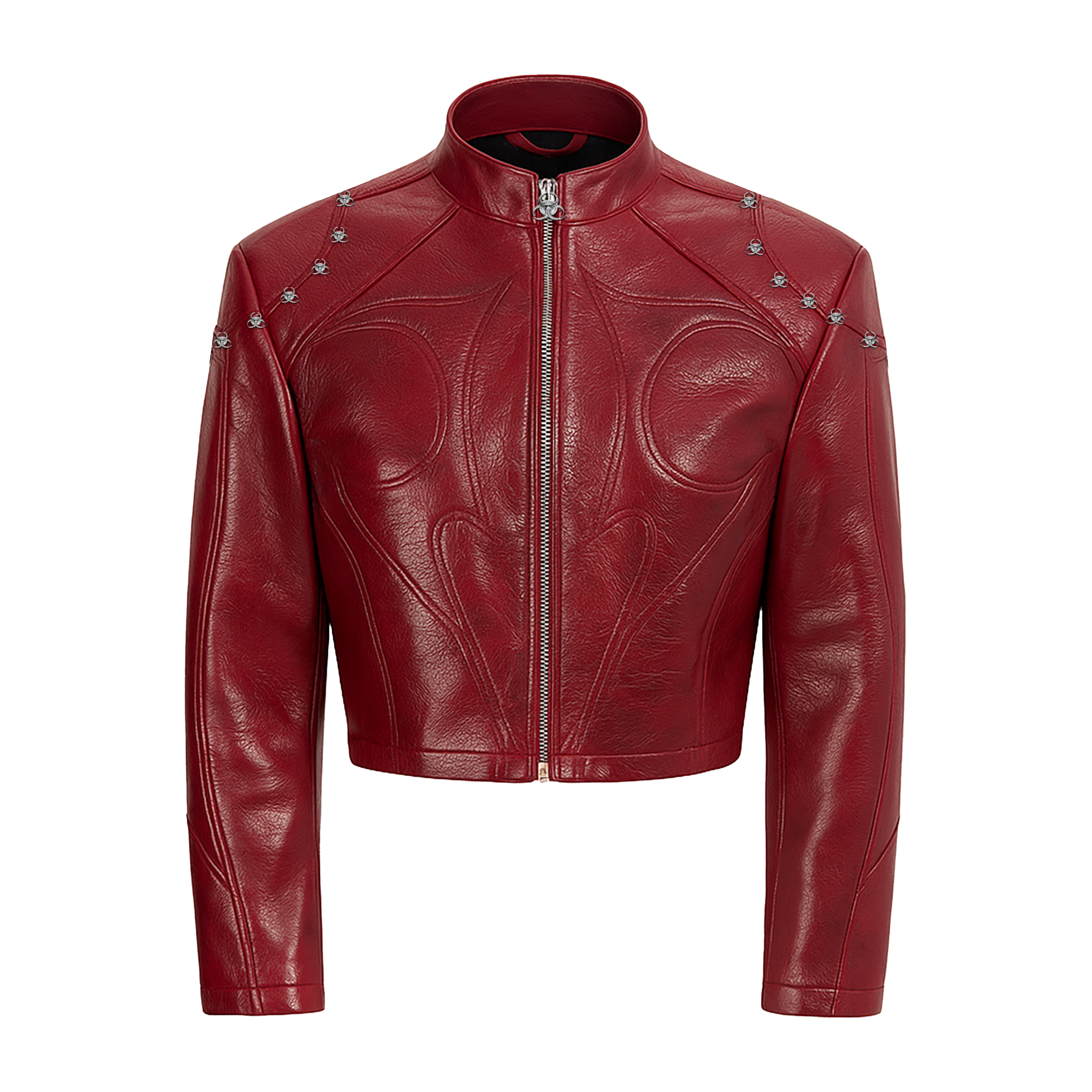 Emperor's suit Studded Moto Leather Jacket